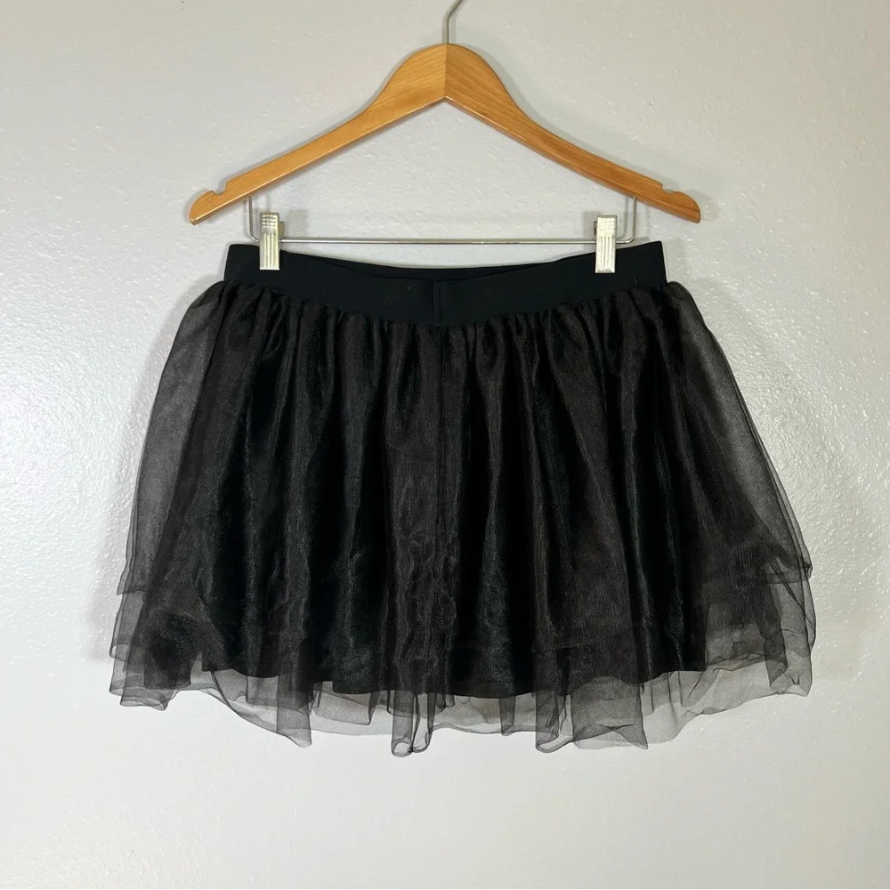 Black tulle tutu skirt Halloween costume adult L/XL witch fairy gothic festival - Picture 3 of 8